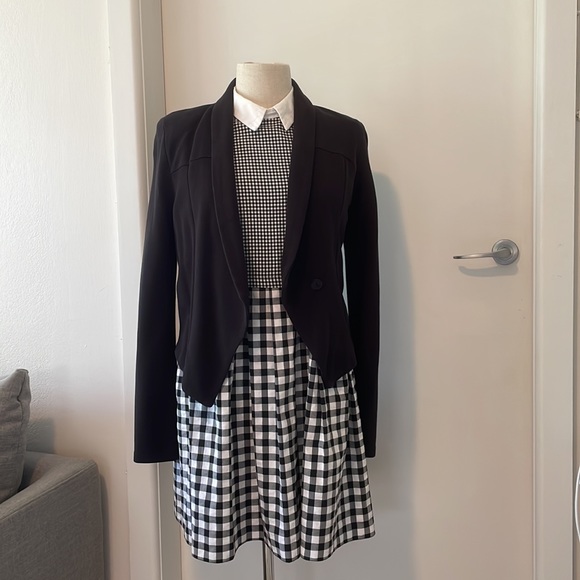 Topshop Black Jersey Blazer with Shoulder Pads, Aus Size 14 (Cotton) - Picture 4 of 16